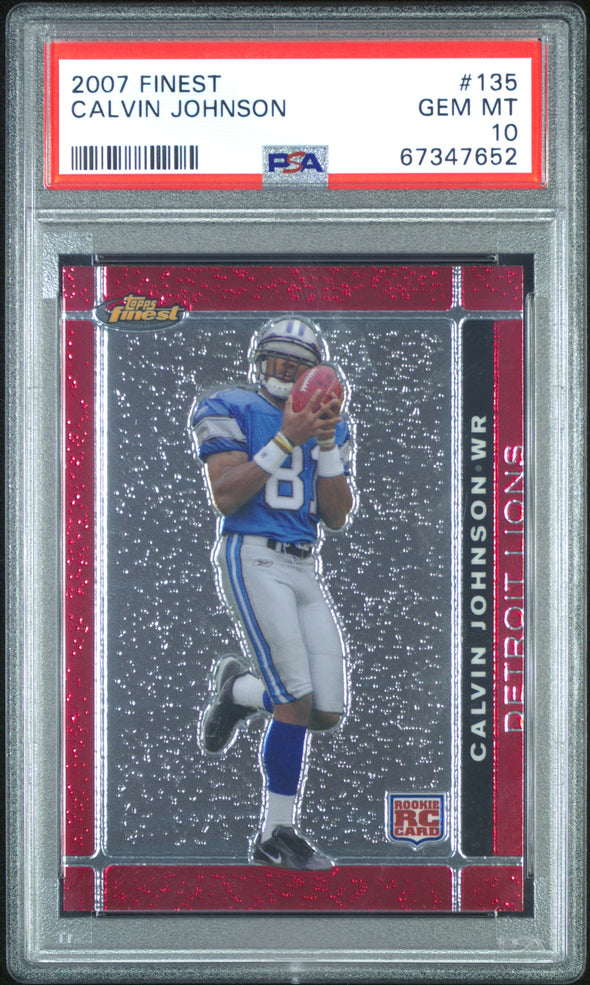 2007 Topps Finest-Calvin Johnson-Rookie # 135 PSA 10