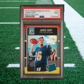 2016 Panini Donruss Optic-Jared Goff-Red & Yellow # 172 PSA 9