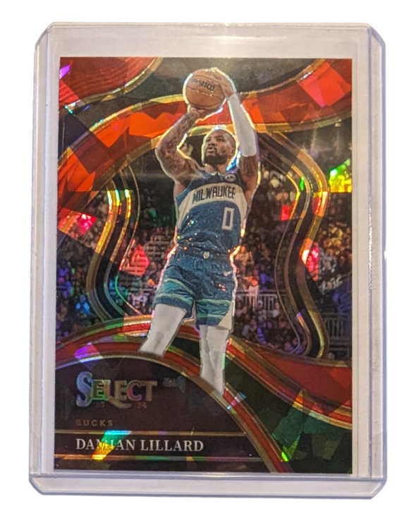 2023-24 Panini Select-Damian Lillard-Courtside Red Cracked Ice #263