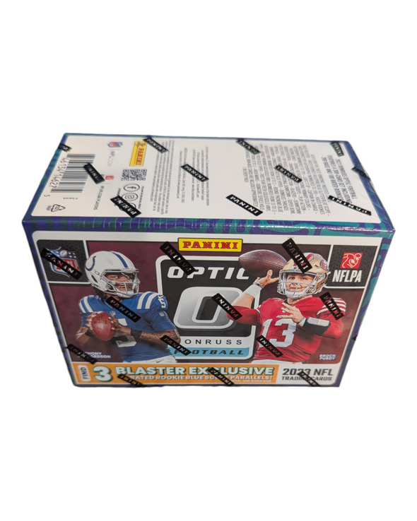 2023 Panini Donruss Optic Football Hobby Blaster Box Sealed Case (Blue Scope Parallels)