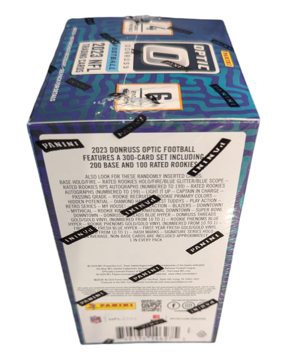 2023 Panini Donruss Optic Football Hobby Blaster Box Sealed Case (Blue Scope Parallels)