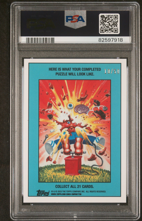 2023 Garbage Pail Kids Chrome-Tom Bunk-Refractor Auto #242 PSA 9