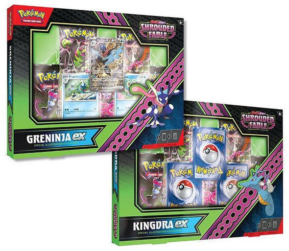 Pokemon Scarlet & Violet Shrouded Fable Kingdra Ex & Greninja Ex Special Illustration Collection Box Set Of 2