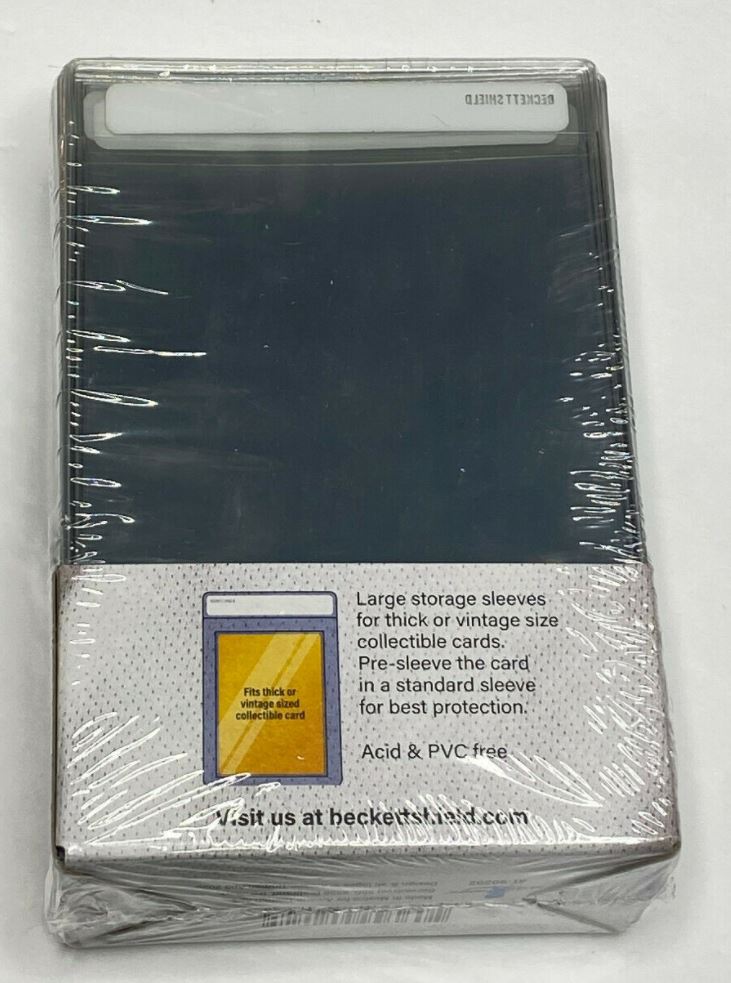 Beckett Shield Large Size Card Storage Sleeves (Semi Rigid) JB's Sports Cards Beckett Shield Large Size Card Storage Sleeves (Semi Rigid) JB's Sports Cards