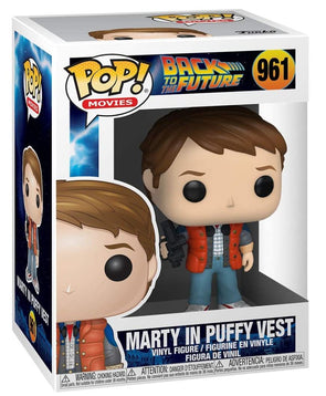 Funko Pop! Movies: Back to The Future - Marty in Puffy Vest # 961 Bundle (Comes incased with Funko Pop # 02 Protector Case)