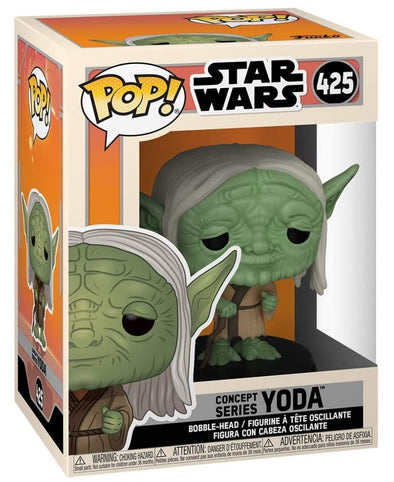 Funko Pop Star Wars Concept Series Yoda # 425 (Bundled with Funko Pop # 2 Protective Case)