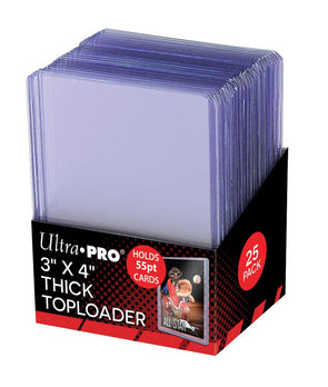 Ultra Pro 3"x4" 55pt Toploader 25ct Factory Sealed Pack # 81181