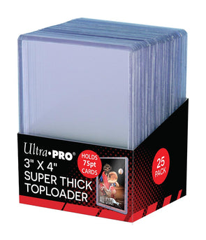 Ultra Pro 3"x4" 75pt Toploader 25ct Factory Sealed Pack # 81347